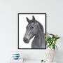 Graceful Horse Hand Drawn A4 Art Print, thumbnail 1 of 4