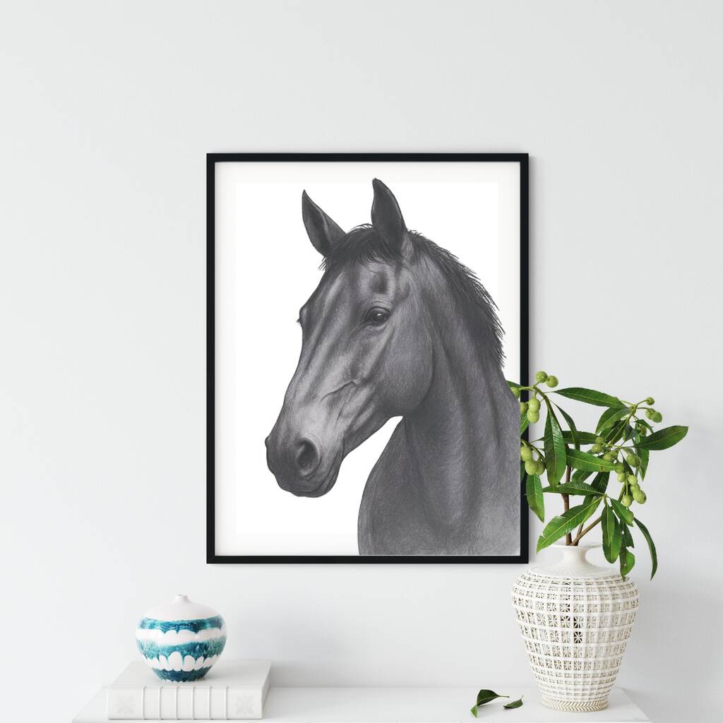 Graceful Horse Hand Drawn A4 Art Print, 1 of 4