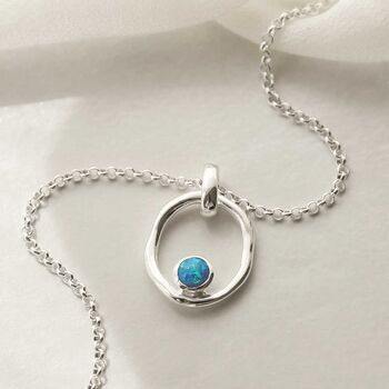 Sterling Silver Gemstone Ripple Necklace, 7 of 11