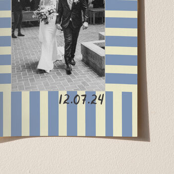 Personalised Wedding Photograph Print With Stripe Border, 10 of 12