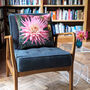 Pink Dahlia Velvet Cushion, thumbnail 3 of 5