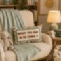 Nobody Puts Baby In The Corner Needlepoint Cushion, Hand Embroidered Slogan Cushion, thumbnail 1 of 3
