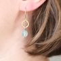 Gold Plated Circle And Gemstone Earrings, thumbnail 3 of 12