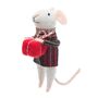 Tartan Mouse Standing Felt Decoration, thumbnail 1 of 2