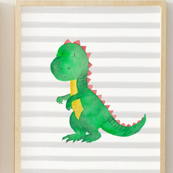 Dinosaurs Art Prints Set For Dinosaur Themed Nursery, 2 of 4