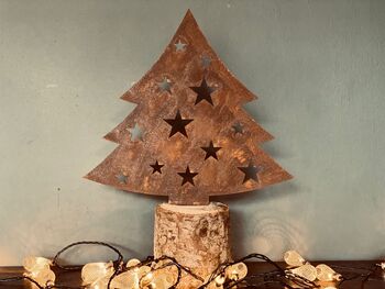 Rusted Metal Christmas Tree Decoration Sign, 5 of 6
