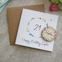 21st Birthday Personalised Floral Magnet And Card, thumbnail 3 of 4
