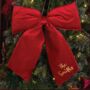Personalised Big Red Bow Christmas Decoration, thumbnail 1 of 2