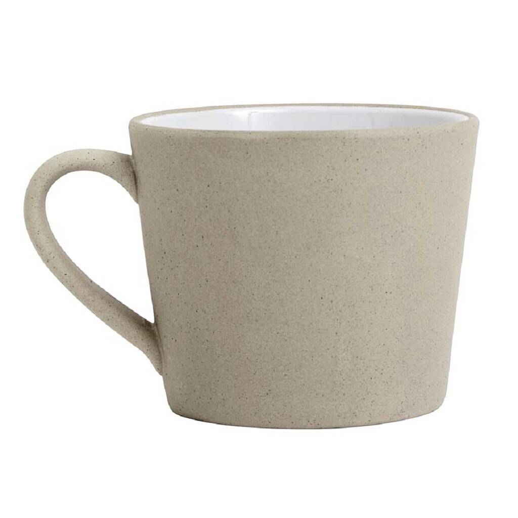 Nordal Stoneware Mug W/Handle Beige And White