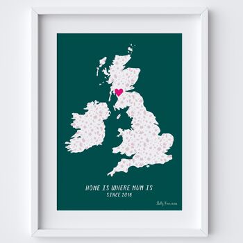 Personalised Mothers Day Map Print Any Country, 3 of 5