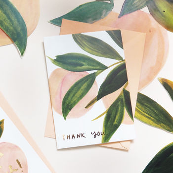 Peach Thank You Card A6 With Gold Foil, 3 of 4