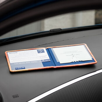 Disabled Blue Badge Parking Permit Wallet In Holographic Orange Pink, 7 of 9