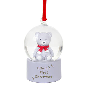 Baby's First Christmas Gift Personalised Snow Globe For Children, 4 of 5