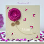 Butterfly Pink Chrysanthemum Mum Birthday Card, Not 3D, thumbnail 1 of 9
