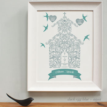 Personalised Christening With Godparents Framed Print, 5 of 6