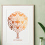 Personalised 9th Copper Anniversary Family Tree Print, thumbnail 2 of 8