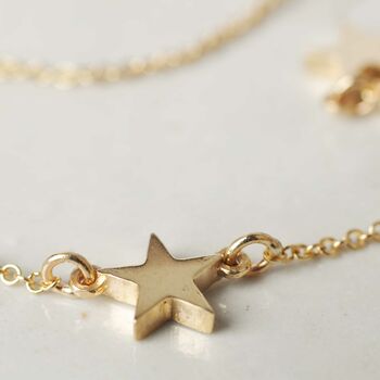 Three Little Solid Gold Stars Necklace, 3 of 3