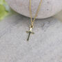 Mini Cross Necklace In 14ct Gold, thumbnail 3 of 5