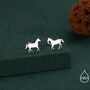 Sterling Silver Little Galloping Horse Stud Earrings, thumbnail 1 of 12