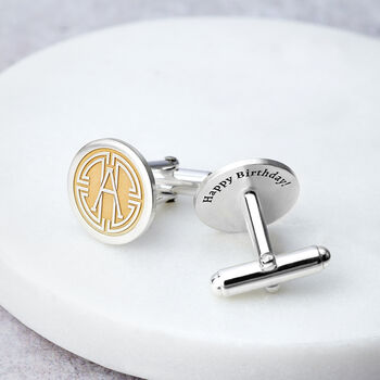Sterling Silver Initial Cufflinks, 4 of 6