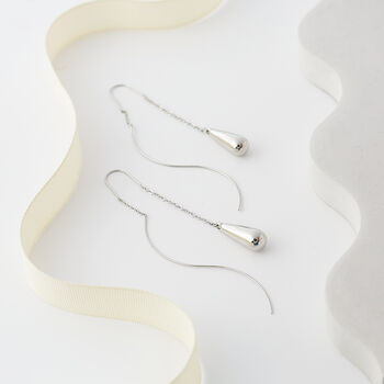 Water Drop Ear Threader Earrings, 3 of 6