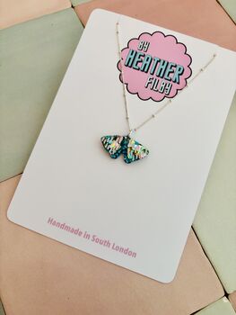 Moth Glitter Charm Necklace / Nature Inspired Gift / Forest Lover Gift / Cute Nature Accessories, 3 of 9