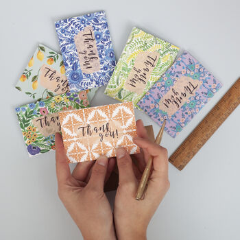 Set Of Six Patterned Mini Thank You Cards, 2 of 11