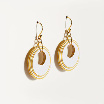 White And Yellow Circular Earrings, 3 of 6