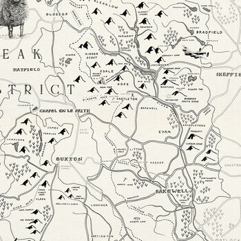 The Peak District Illustrated Map Print, 5 of 9