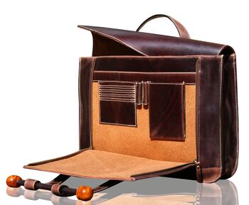 Real Leather Portfolio Laptop Bag Gift For Men, 5 of 11