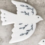 White Porcelain Dove Hanging Decoration Follow Your Dreams, thumbnail 4 of 5