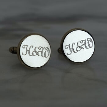 Personalised Solid Bronze Initial Cufflinks, 3 of 10