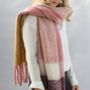 Personalised Soft Fringed Colour Block Scarf, thumbnail 1 of 7