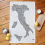 Italian Food And Drink Tea Towel, thumbnail 1 of 2