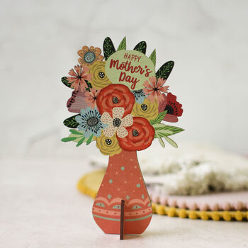 Wooden Mother's Day Card, Flower Bouquet, 2 of 6