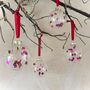 Set Of Six Red And Purple Christmas Baubles Tree Decoration Christmas Ornaments, thumbnail 3 of 7