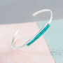 Turquoise December Birthstone Sterling Silver Bangle, thumbnail 1 of 3