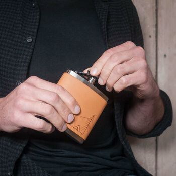 Leather Bound Hip Flask, 8 of 10