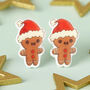 Festive Gingerbread Man Resin Christmas Earrings, thumbnail 1 of 6