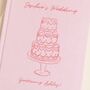 Personalised Name Wedding Cake Fabric Notebook In Pink, thumbnail 2 of 3