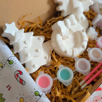 Paint Your Own Christmas Plaster Shapes Gift Box No.One, 2 of 6