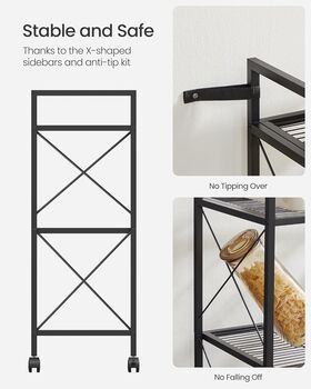 Three Tier Metal Storage Rack With Wheels, 3 of 8