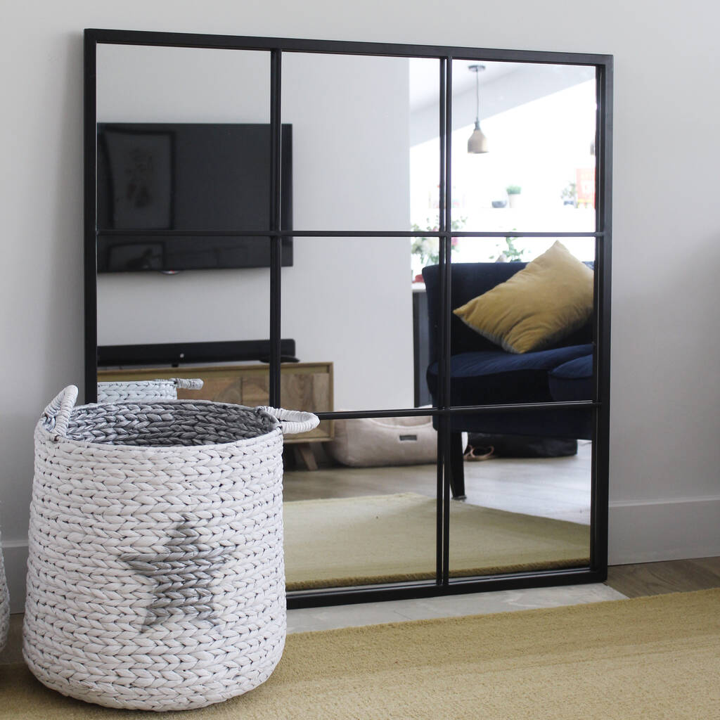Black Multi Panel Mirror By Lime Tree London