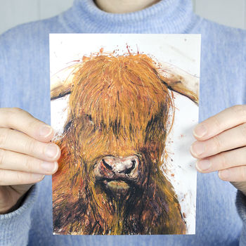 Highland Cow Greeting Card 'Angus', 2 of 2