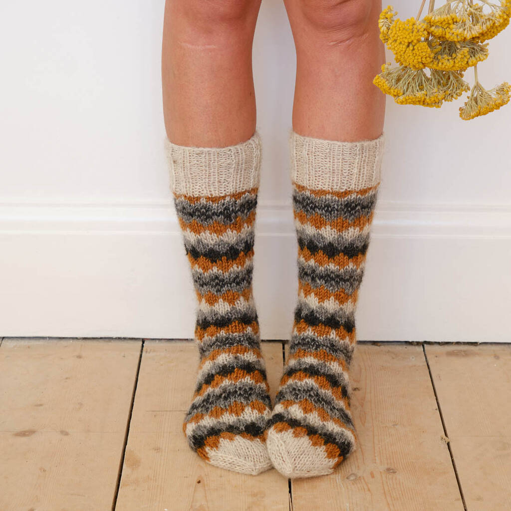 Hand Knitted Nordic Wool Socks By bibico | notonthehighstreet.com
