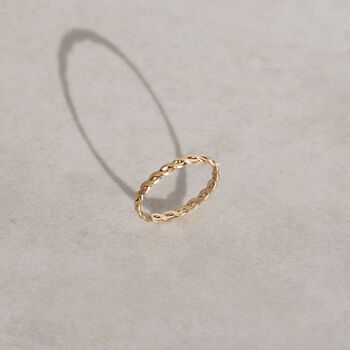 Gold Filled Woven Twist Ring, 4 of 10