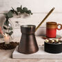 Handcrafted Solid Copper Coffee Pot, Heavy Duty Turkish Coffee Maker, thumbnail 2 of 12