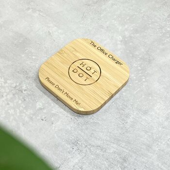 Personalised Wireless Wooden Phone Charger, 3 of 4