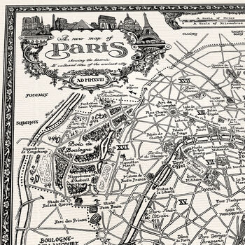 Paris Map Hand Drawn Fine Art Print, 3 of 12