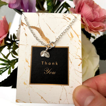 Thank You Teacher Sterling Silver Tiny Leaf Bracelet, 6 of 12